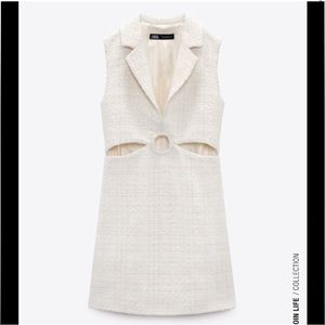 ZARA Textured Cut Out Dress NWT